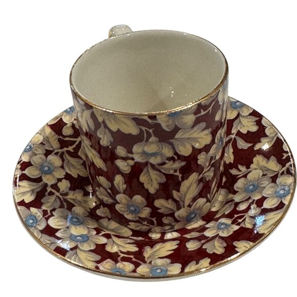 Lord Nelson Ware Porcelain Teacup Saucer Espresso Royal Brocade Chintz England - Picture 8 of 10